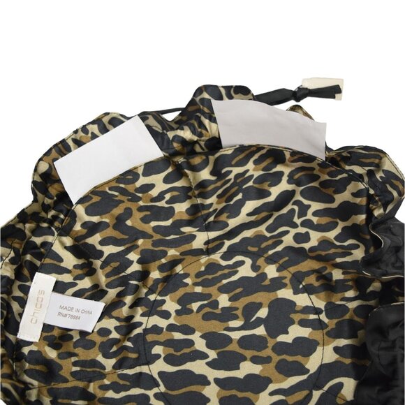 Chicos Jewelry Pouch  Black Satin With Leopard Print Lining Drawstring Bag - Picture 4 of 7